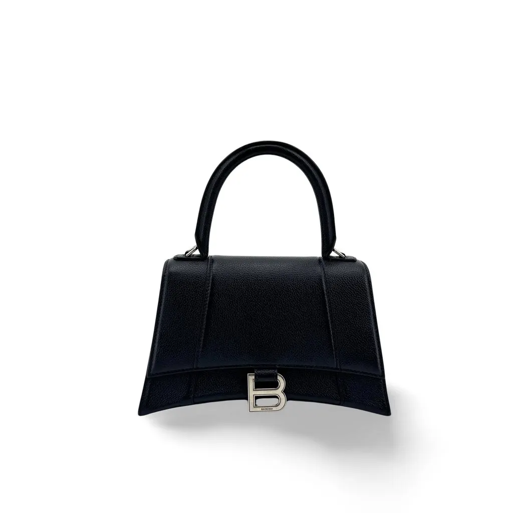 Balenciaga Hourglass XS توب Handle حقيبة أسود