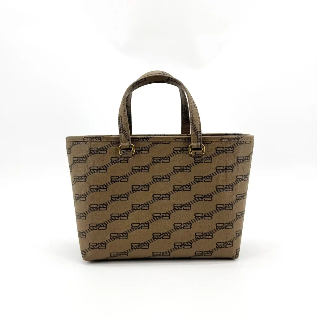 Balenciaga BB Monogram Signature XS Tote Bag Brown Beige Canvas Very good - Inside View