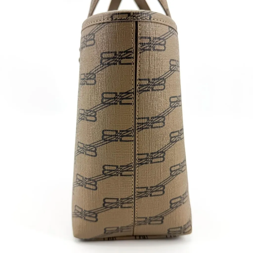 Balenciaga BB Monogram Signature XS Tote Bag Brown Beige Canvas Very good - Model View