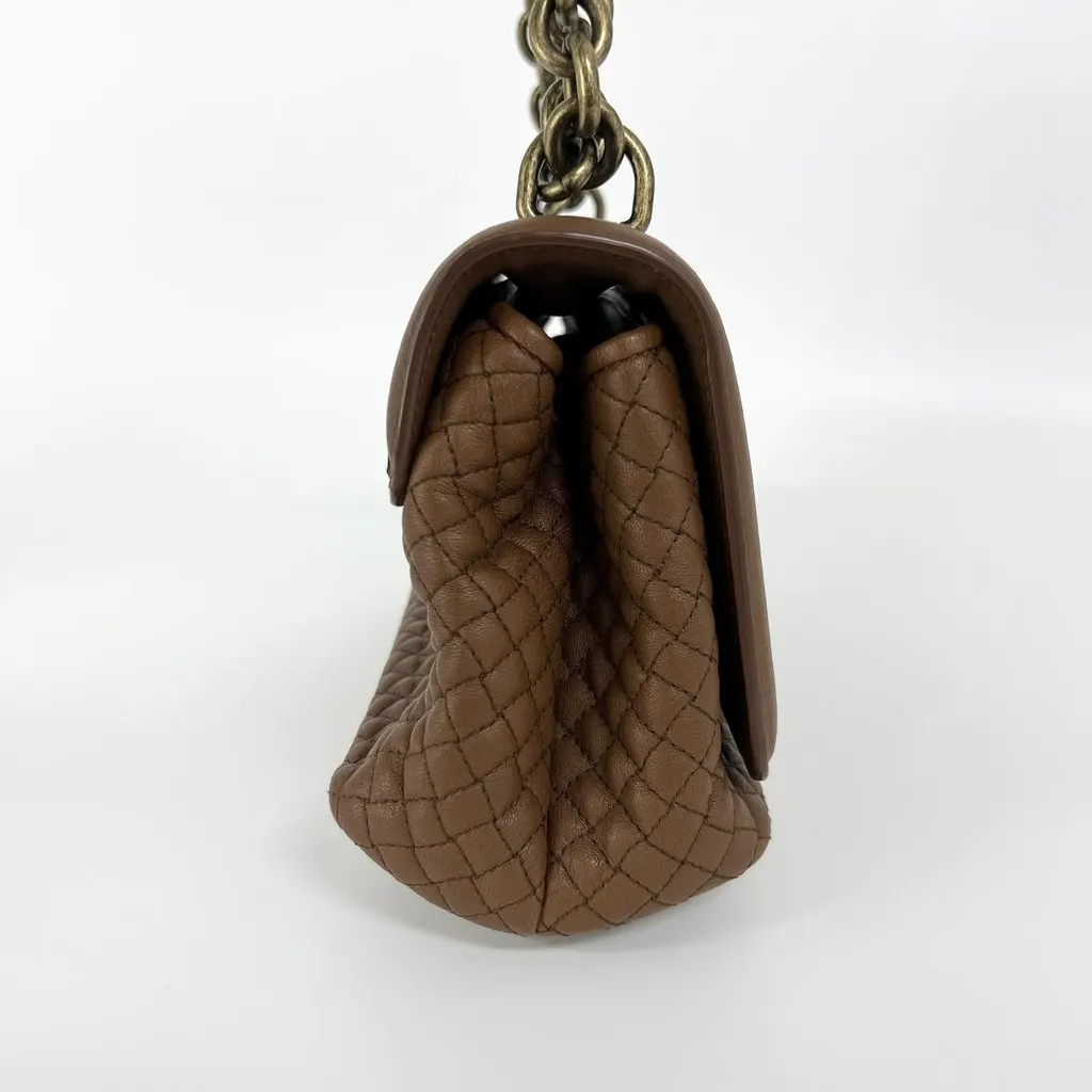 Bottega Veneta Intrecciato Olympia Note Shoulder Bag Brown Leather Very good - Model View