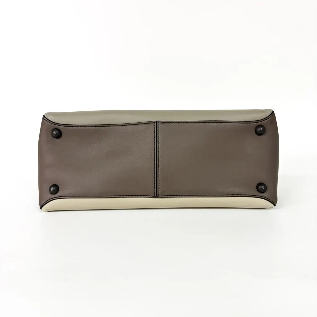 Bottega Veneta Medium Piazza Bag Tricolor (Ivory/Grey/Brown) Grey Leather Good - Box View