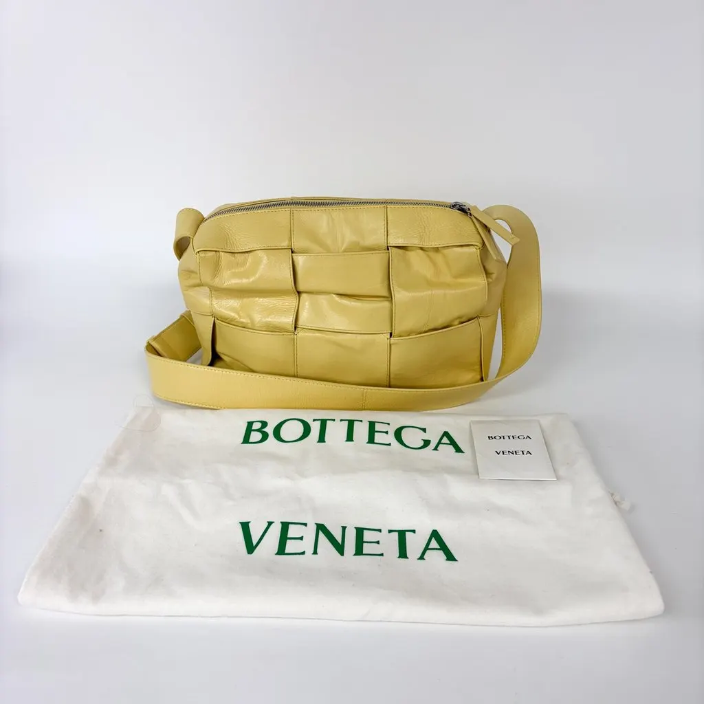 Bottega Veneta Cassette Arco Camera Bag Medium Butter Yellow Leather Good - Back View