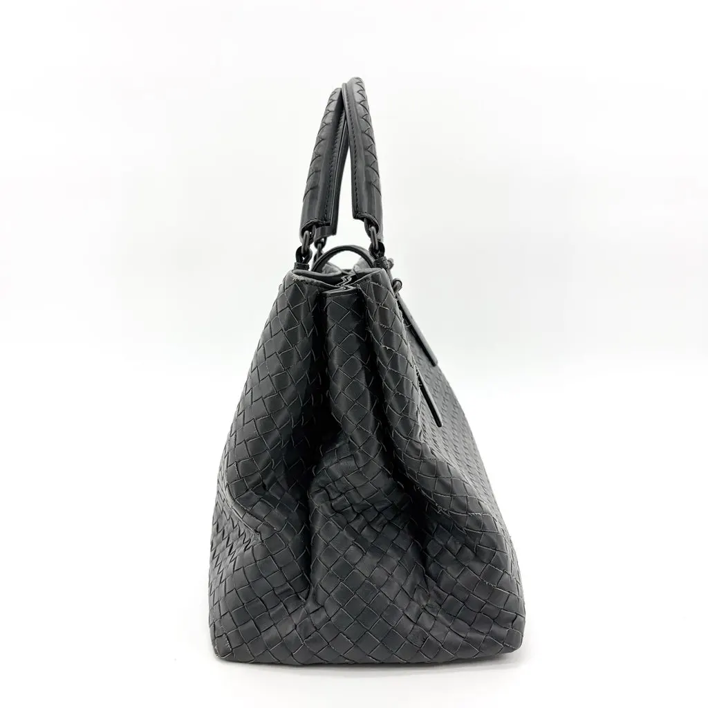 Bottega Veneta Intrecciato Roma Bag Medium Dark Gray MultiColor Leather Good - Model View