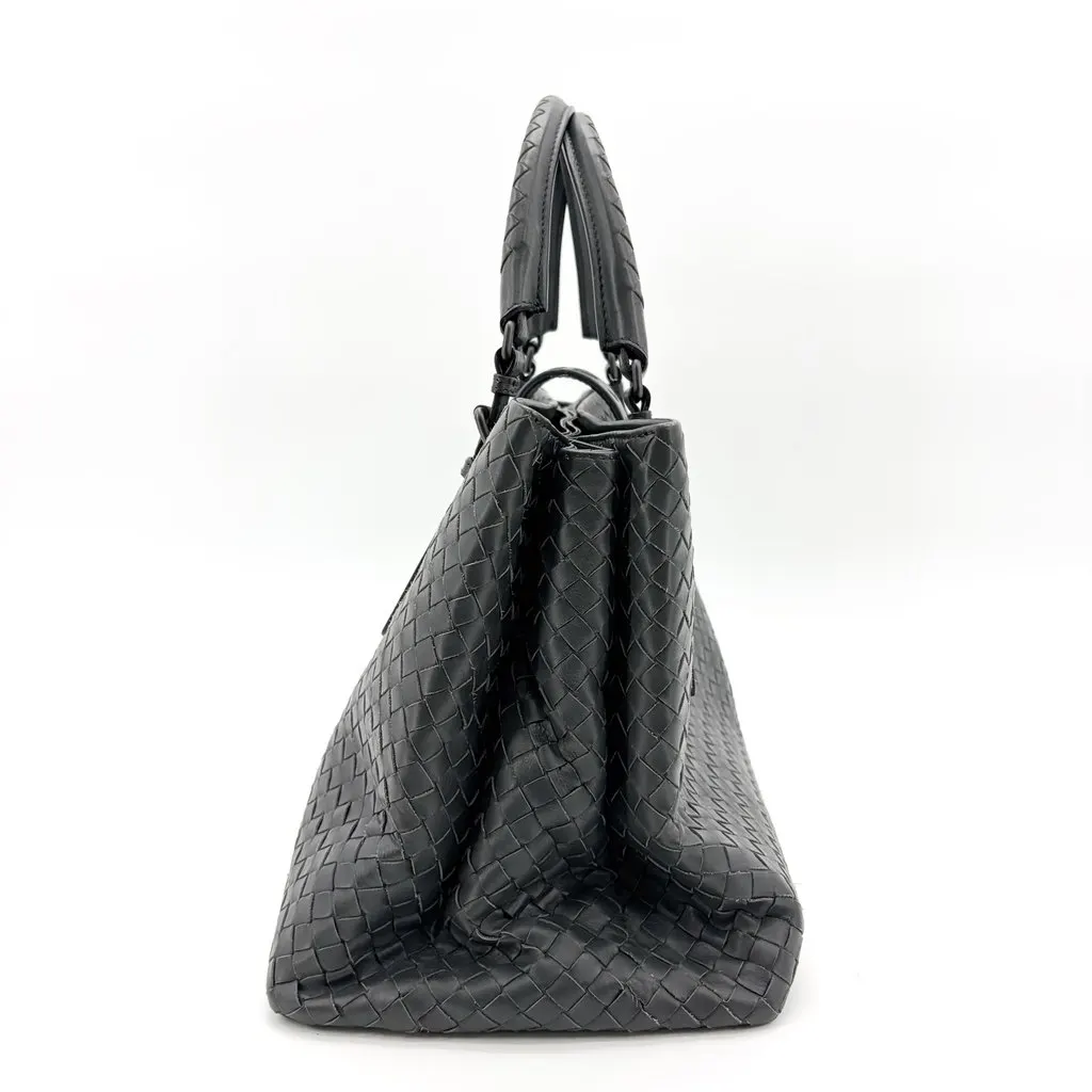 Bottega Veneta Intrecciato Roma Bag Medium Dark Gray MultiColor Leather Good - Box View
