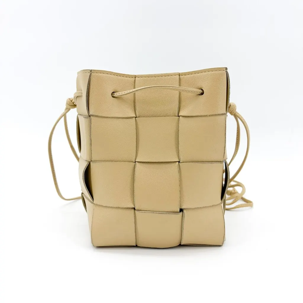 Bottega Veneta Small Cassette Bucket Bag Almond Beige Leather Very good - Inside View
