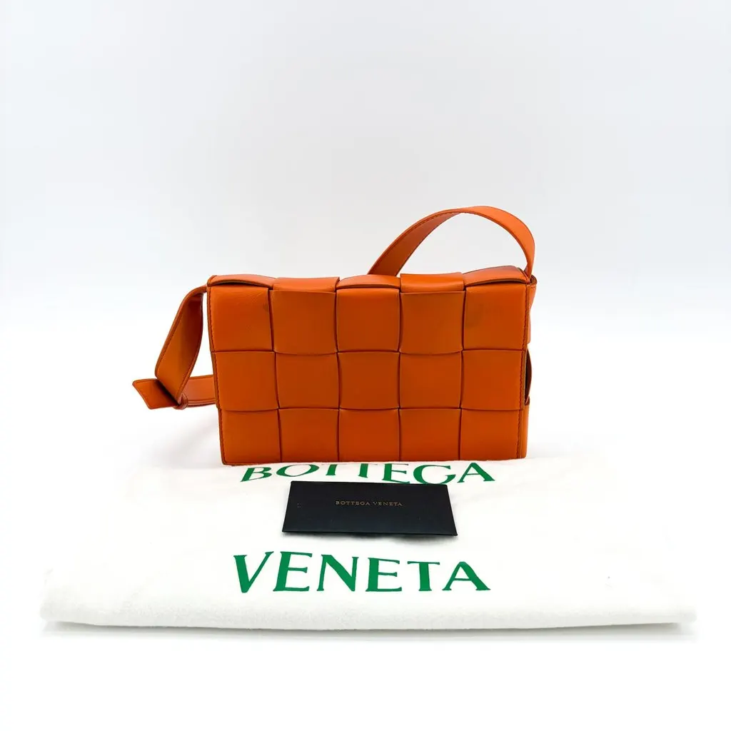 Bottega Veneta Cassette Shoulder Bag Orange Orange Leather Very good - Back View