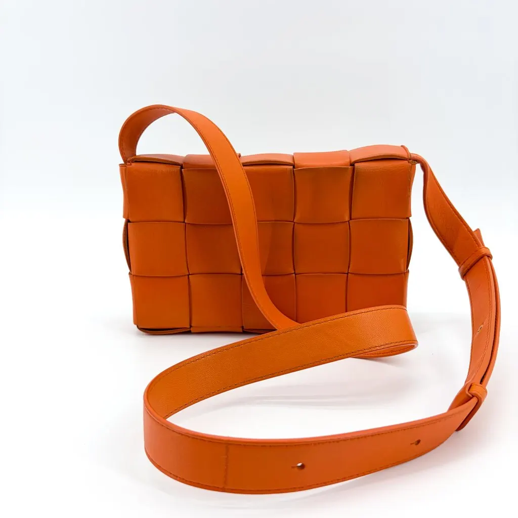 Bottega Veneta Cassette Shoulder Bag Orange Orange Leather Very good - Inside View