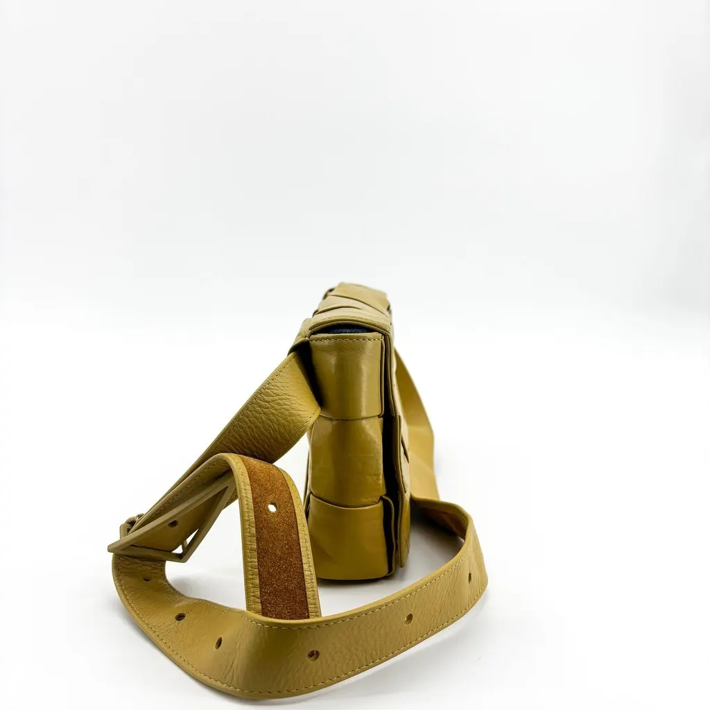 Bottega Veneta Small Brick Cassette Bag Ochre Khaki Leather Fair - Box View