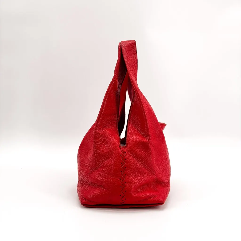 Bottega Veneta Stitched Leather Hobo Bag Red Leather Good - Model View