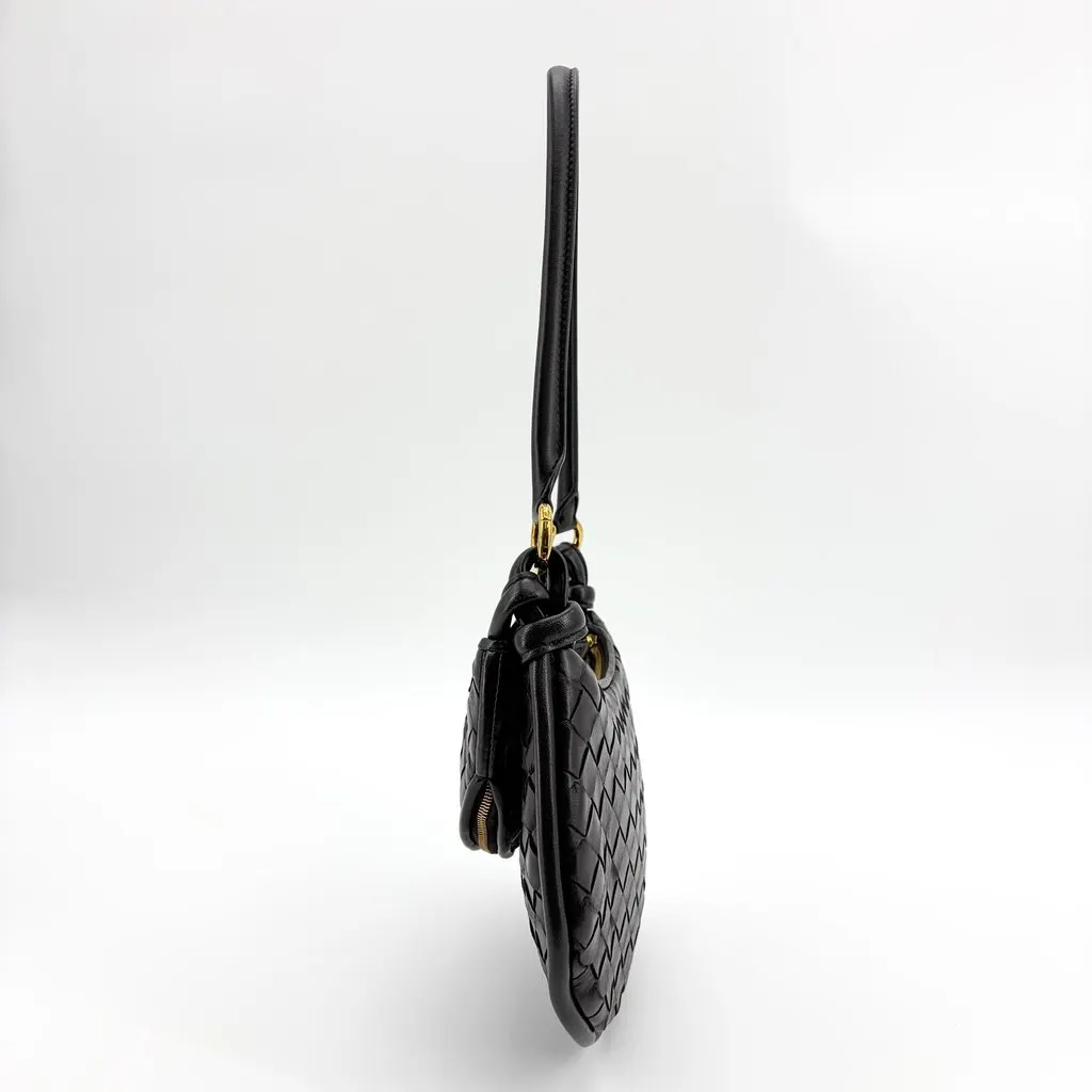 Bottega Veneta Small Gemelli Shoulder Bag Black Black Leather Very good - Model View