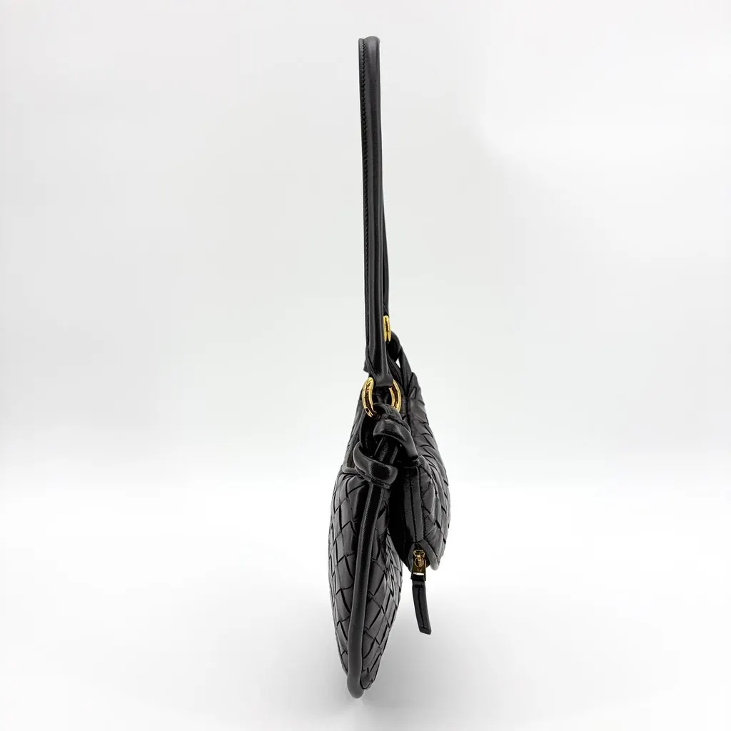 Bottega Veneta Small Gemelli Shoulder Bag Black Black Leather Very good - Box View