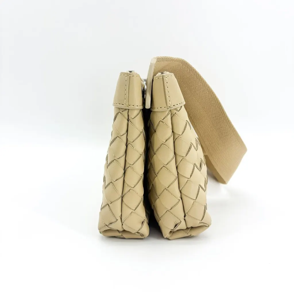 Bottega Veneta Classic Intrecciato Belt Bag Beige Beige Leather Good - Model View