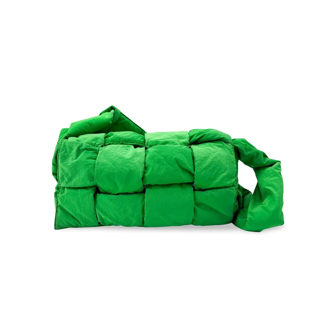 Bottega Veneta Padded Tech Cassette Bag Parakeet Green Polyamide Good - Front View