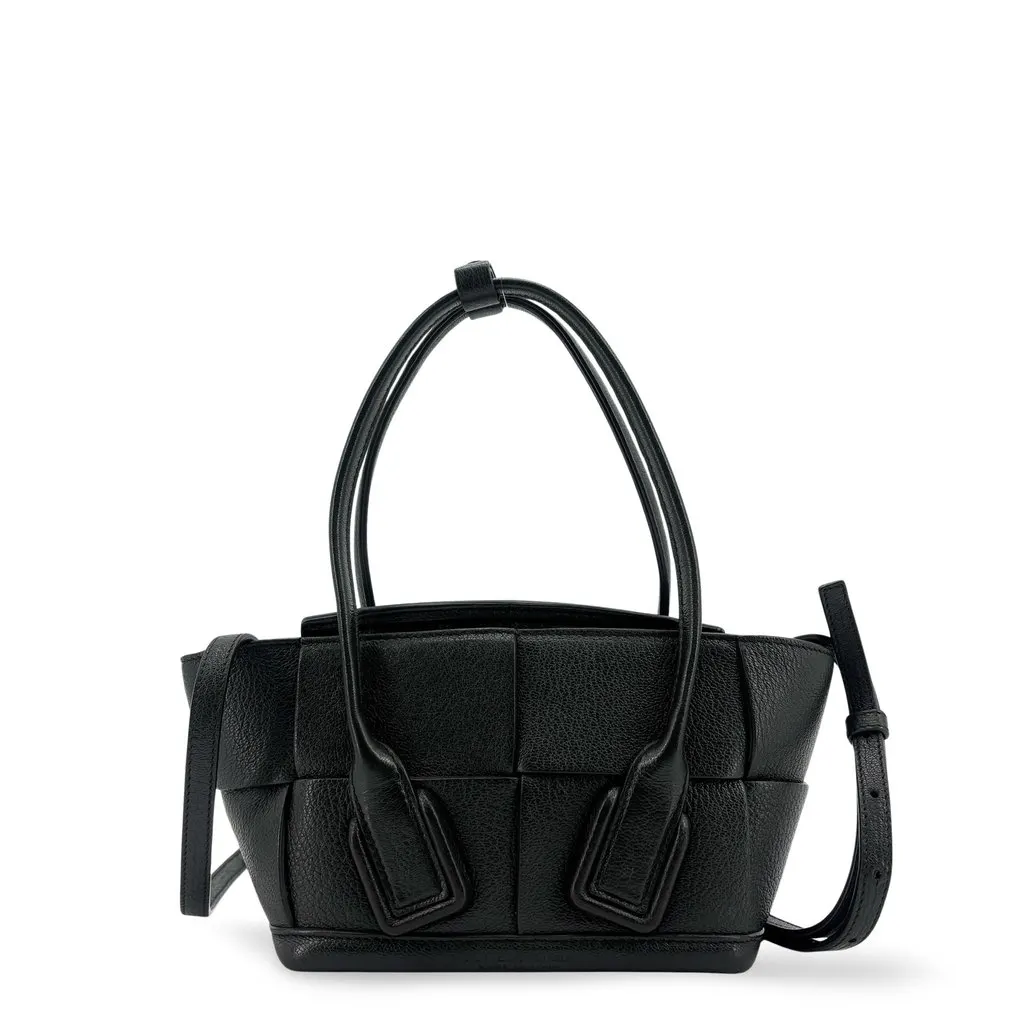 Bottega Veneta Candy Arco Tote Bag Black Black Leather Very good - Front View