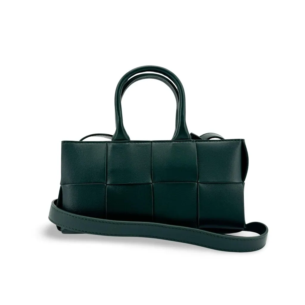 Bottega Veneta Intrecciato Candy Arco Tote Bag Dark Green Green Leather Very good - Front View