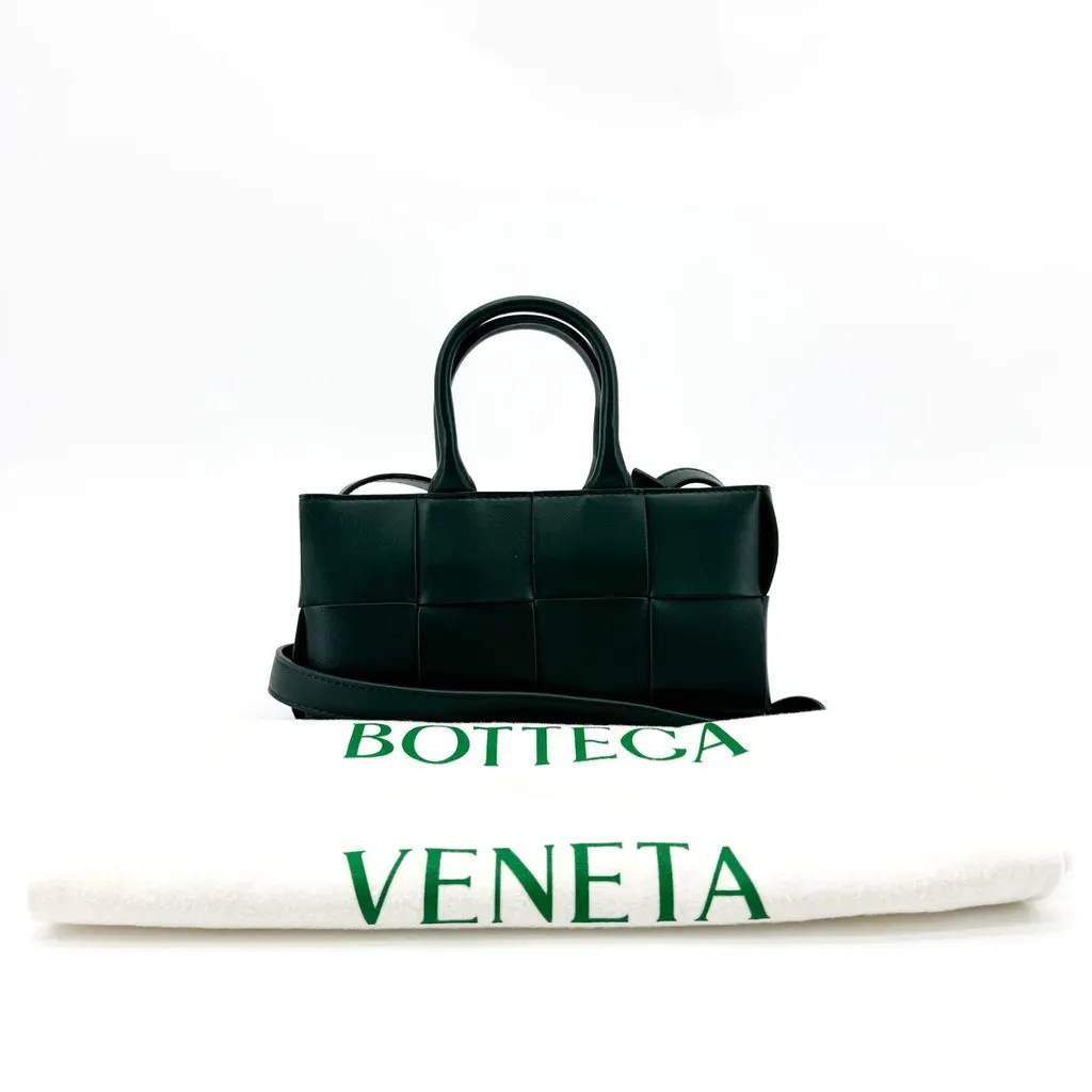 Bottega Veneta Intrecciato Candy Arco Tote Bag Dark Green Green Leather Very good - Back View