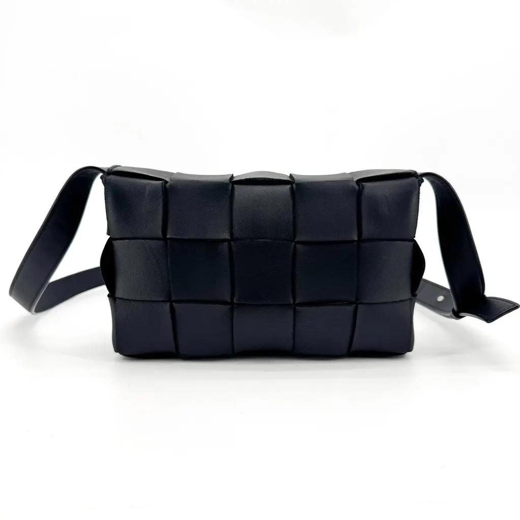 Bottega Veneta Cassette Shoulder Bag Black Black Leather Good - Back View