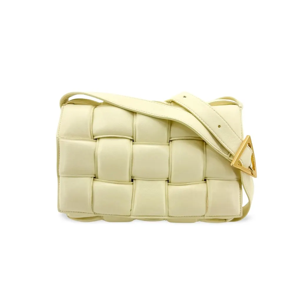 Bottega Veneta Padded Cassette Bag Butter Gold Yellow Leather Good - Front View