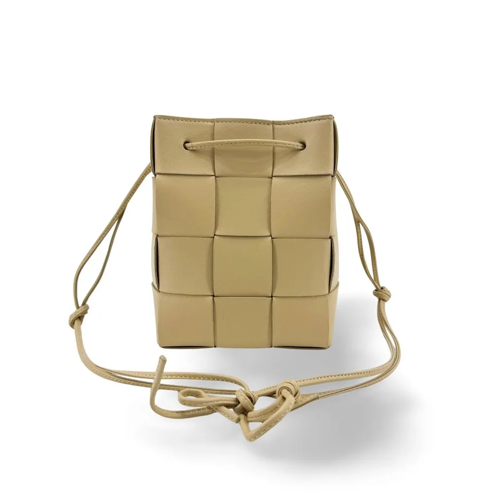 Bottega Veneta Small Cassette Bucket Bag Beige Beige Leather Very good - Front View