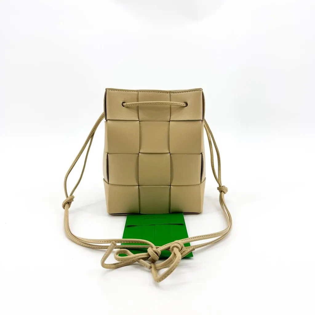 Bottega Veneta Small Cassette Bucket Bag Beige Beige Leather Very good - Back View