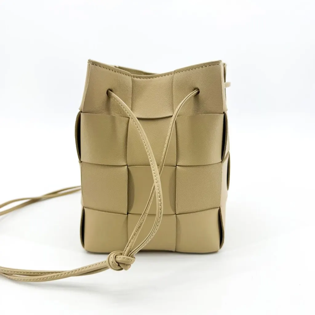 Bottega Veneta Small Cassette Bucket Bag Beige Beige Leather Very good - Model View