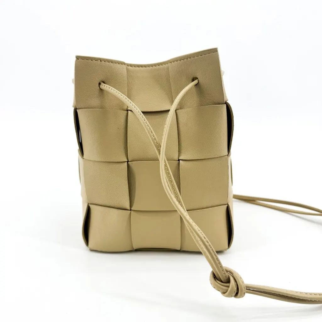 Bottega Veneta Small Cassette Bucket Bag Beige Beige Leather Very good - Box View