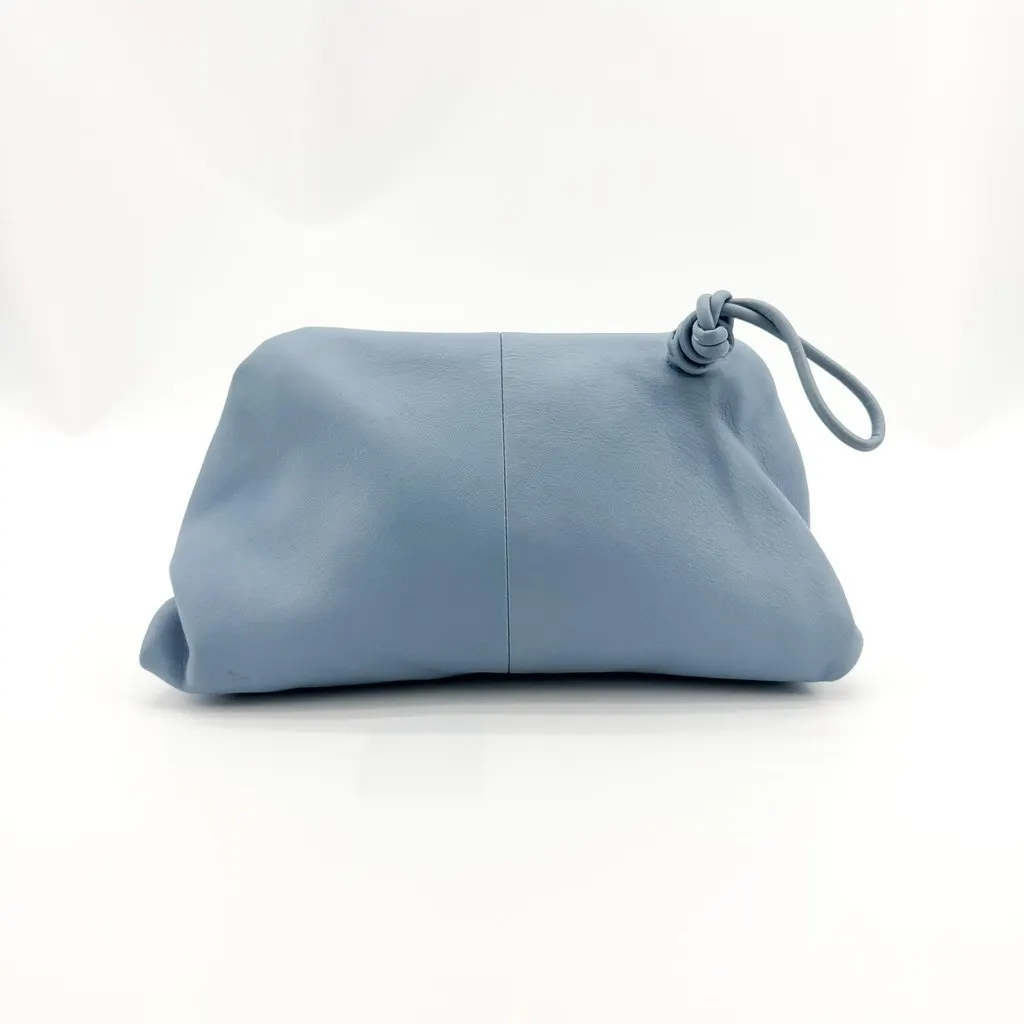 Bottega Veneta Small Beak Shoulder Bag Sky Blue Blue Leather Good - Inside View