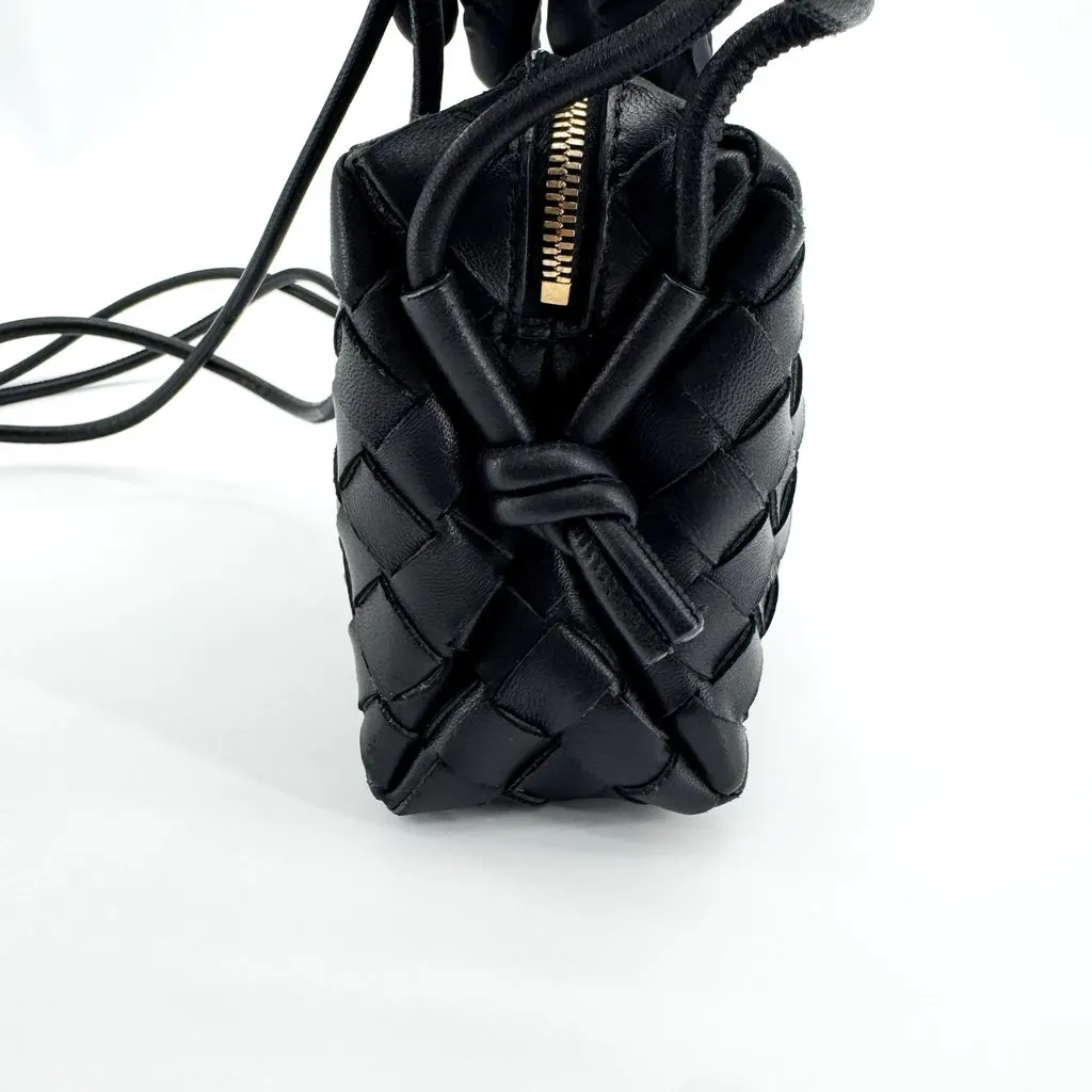 Bottega Veneta Intrecciato Mini Loop Shoulder Bag Black Black Leather Good - Box View