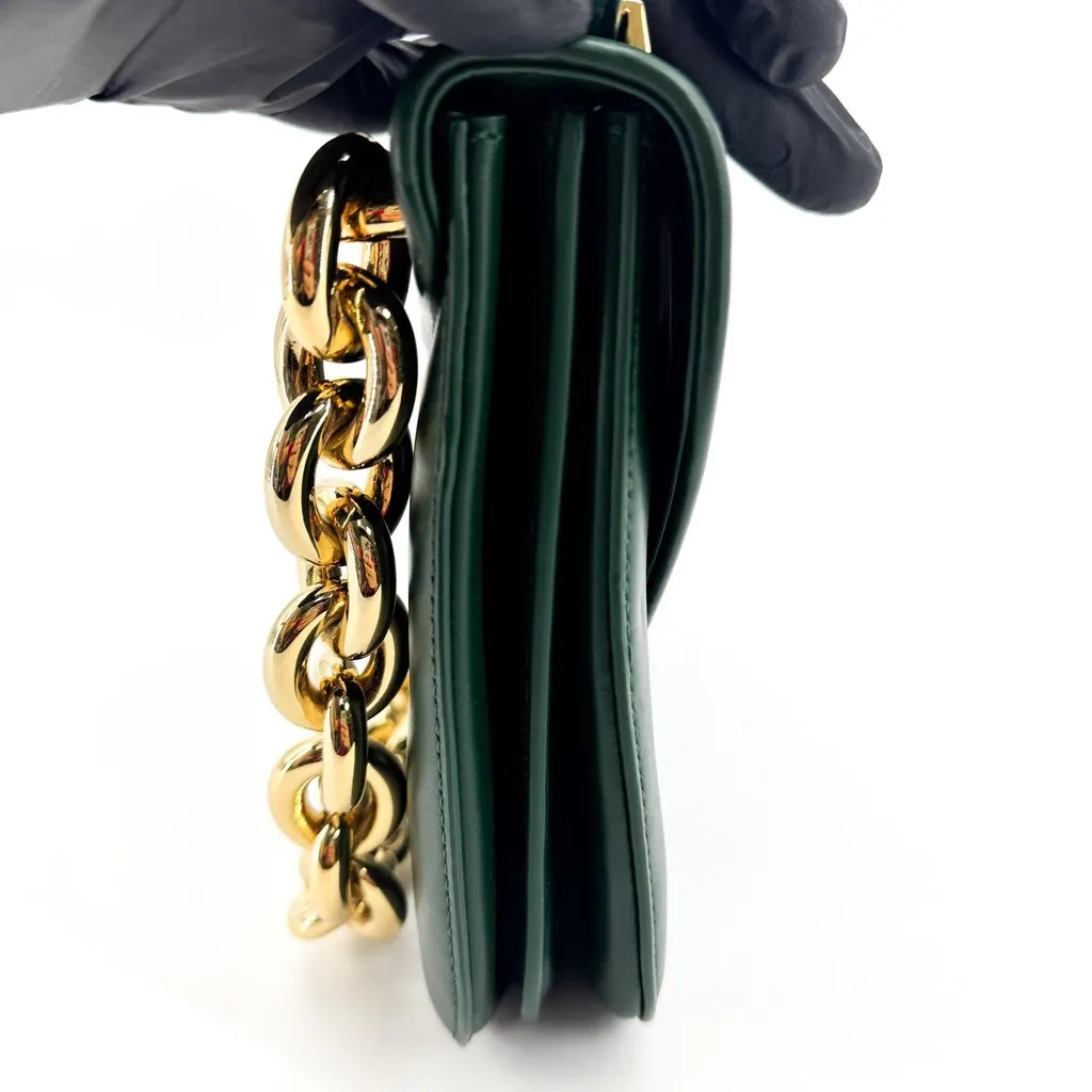 Bottega Veneta Beak Shoulder Bag Dark Green Green Leather Very good - Box View
