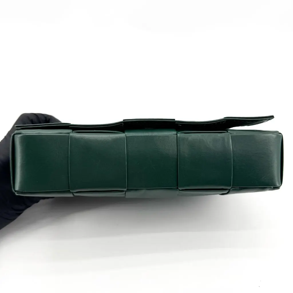 Bottega Veneta Cassette Bag on Chain Dark Green Green Leather Fair - Box View