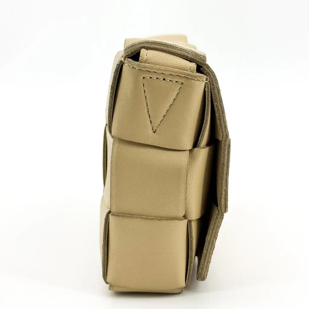 Bottega Veneta Cassette Card Case on Strap Beige Beige Leather Fair - Box View