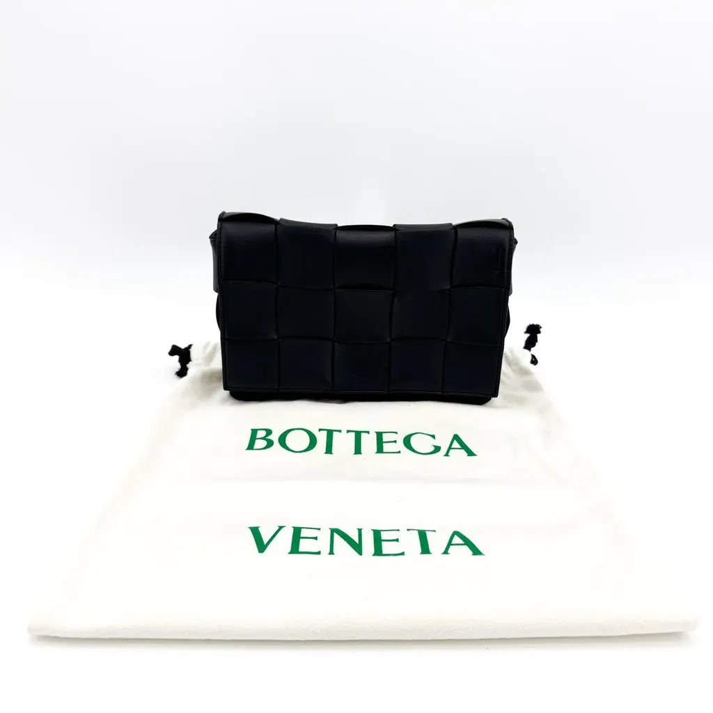 Bottega Veneta Cassette Shoulder Bag Black Black Leather Very good - Back View