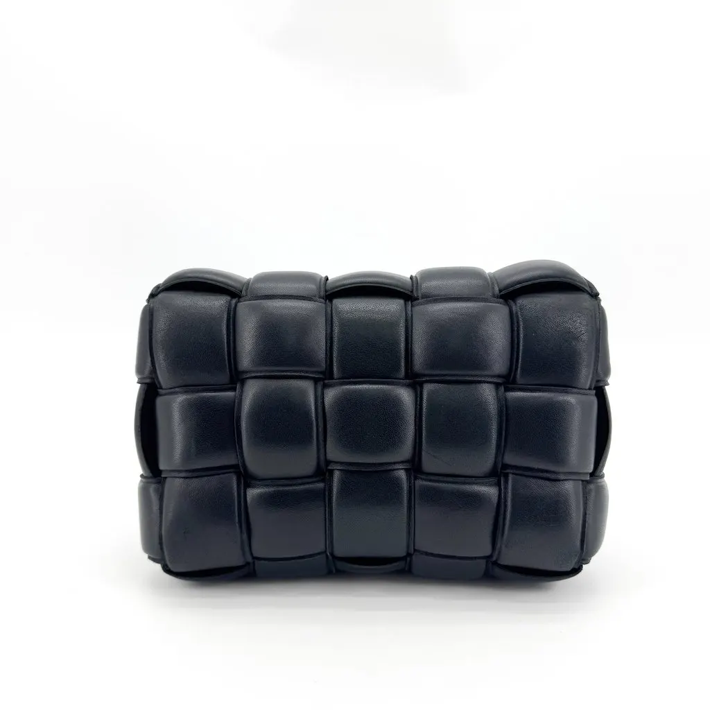Bottega Veneta Padded Cassette Bag Black Black Leather Good - Back View