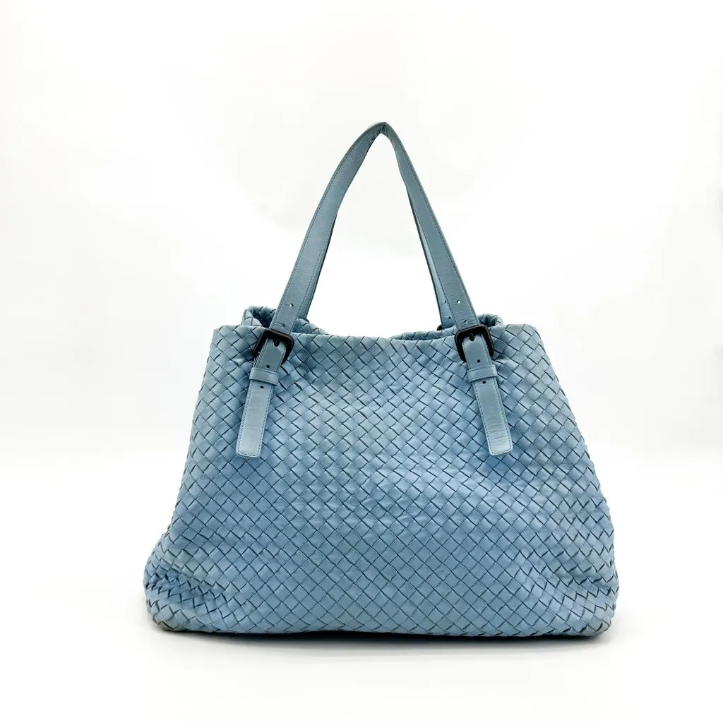 Bottega Veneta Intrecciato Tote Bag Sky Blue Blue Leather Fair - Inside View