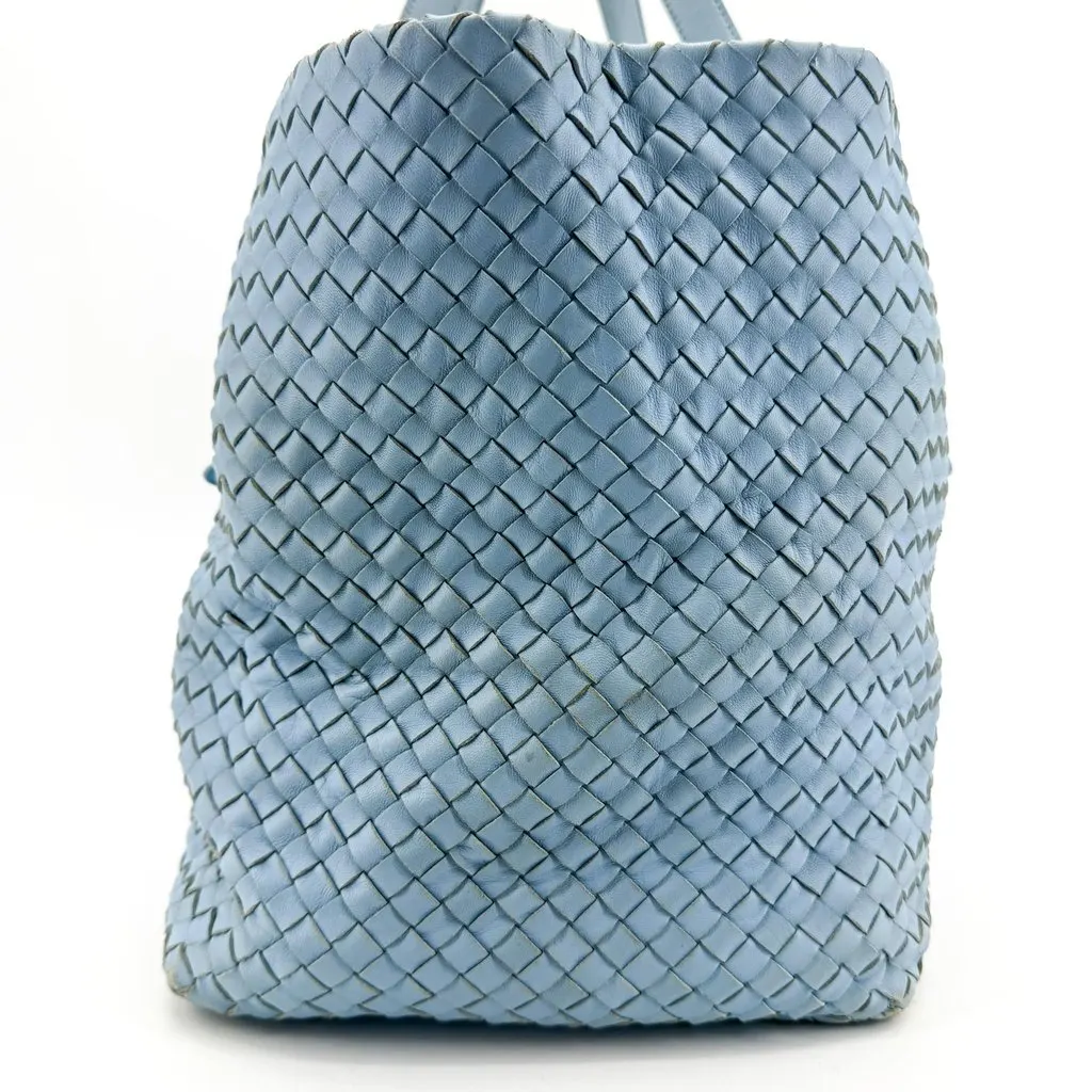Bottega Veneta Intrecciato Tote Bag Sky Blue Blue Leather Fair - Box View