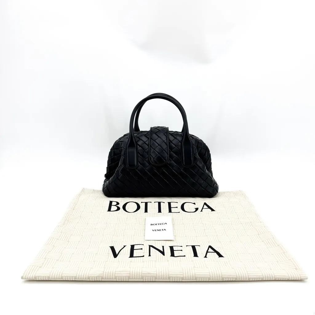 Bottega Veneta Mini Handle Bag Black Black Leather Very good - Back View