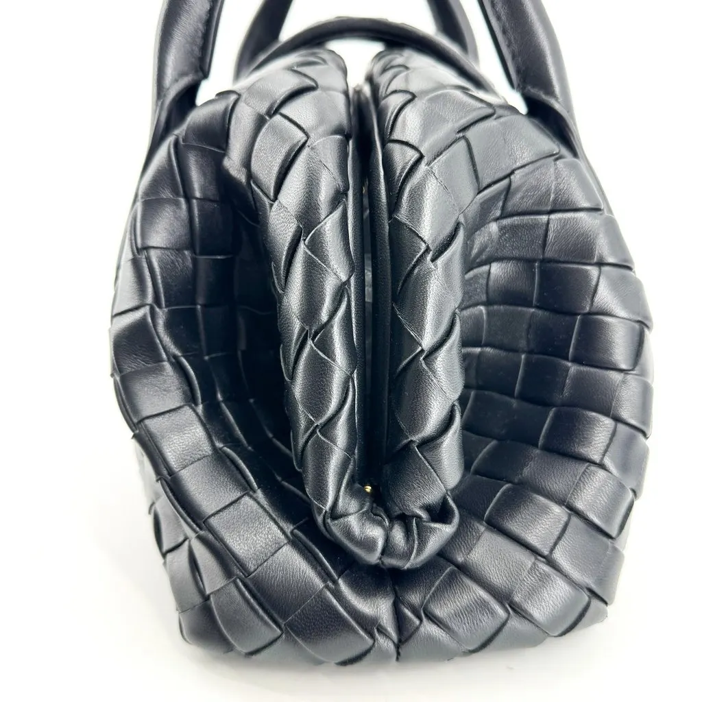 Bottega Veneta Mini Handle Bag Black Black Leather Very good - Box View