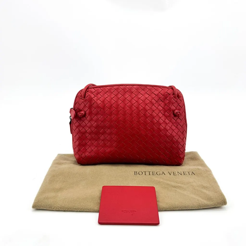 Bottega Veneta Intrecciato Nod Crossbody Bag Red Red Leather Good - Back View