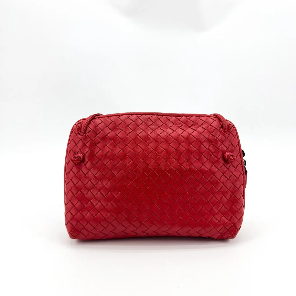 Bottega Veneta Intrecciato Nod Crossbody Bag Red Red Leather Good - Inside View
