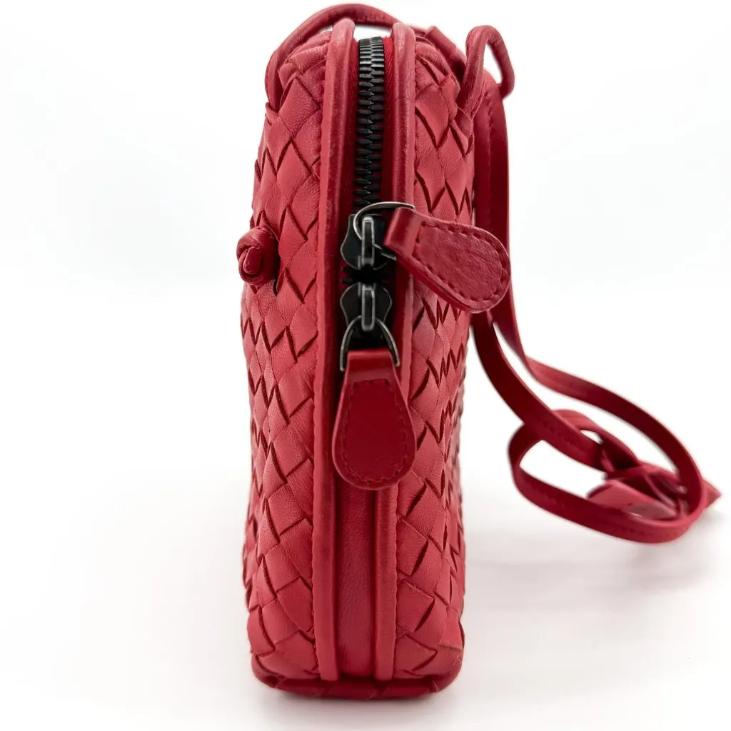Bottega Veneta Intrecciato Nod Crossbody Bag Red Red Leather Good - Box View