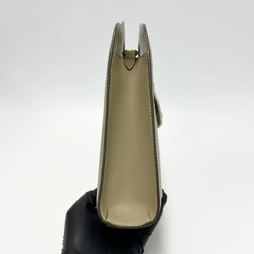 Burberry Horseferry Mini Pocket Tote Bag 2-Way Beige Canvas Good - Box View