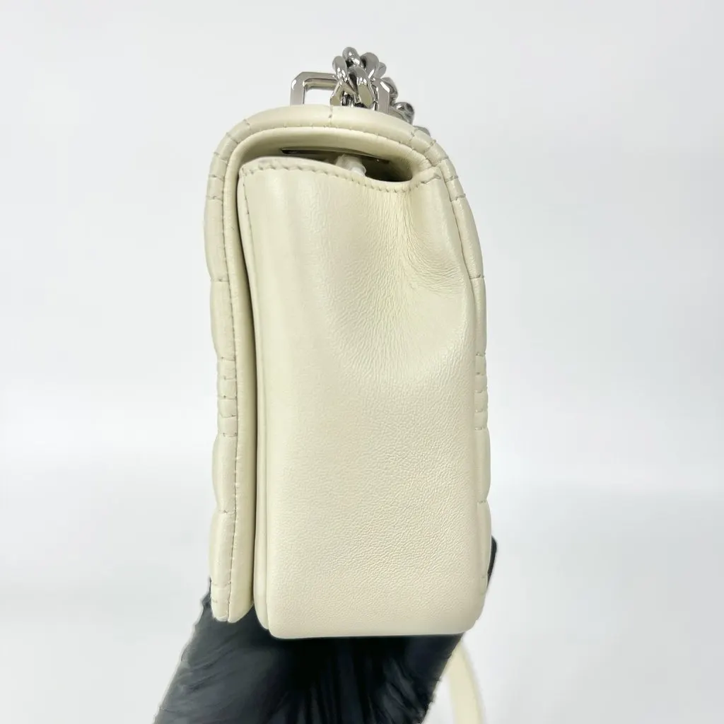 Burberry Small Quilted Lambskin Lola Bag Ivory Silver Hardware Ecru Leather Very good - Box View