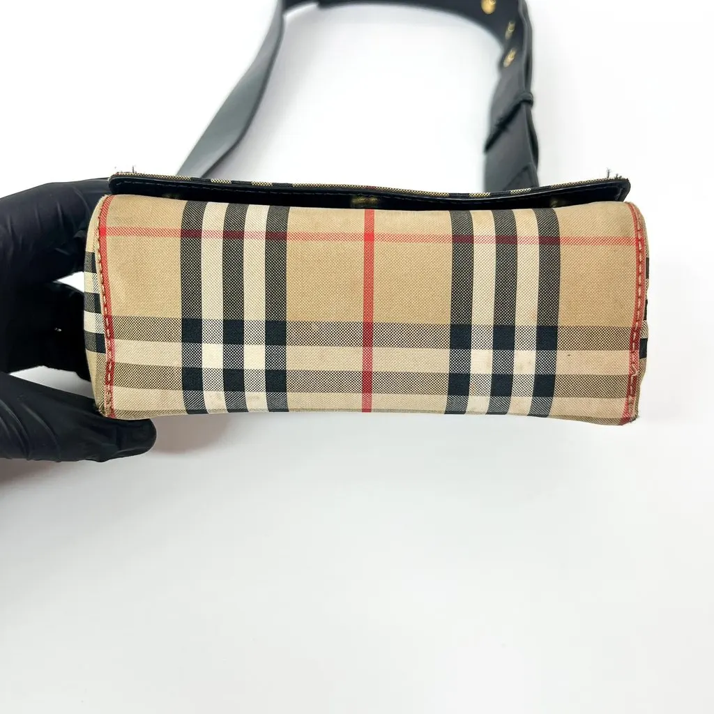 Burberry Vintage Check Note Crossbody Bag Archive Beige Black Good - Box View