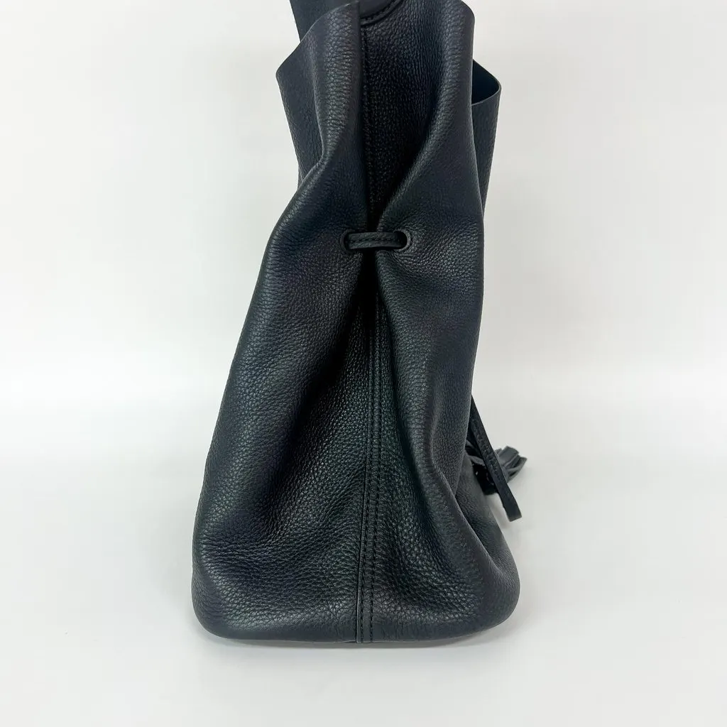 Burberry Leather Ashby Tassel Hobo Shoulder Bag Black Good - Inside View