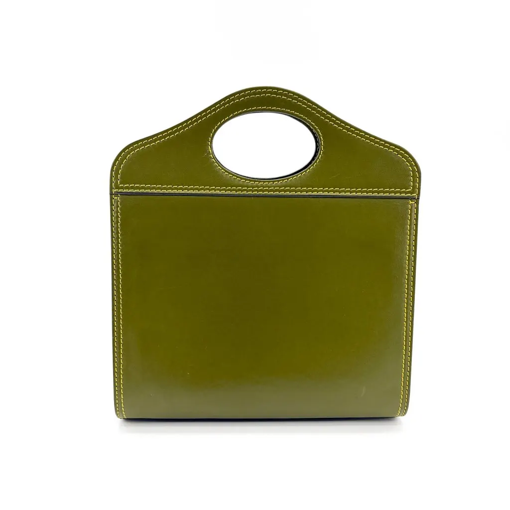 Burberry Mini Leather Pocket Bag Olive Green Green Leather Very good - Inside View