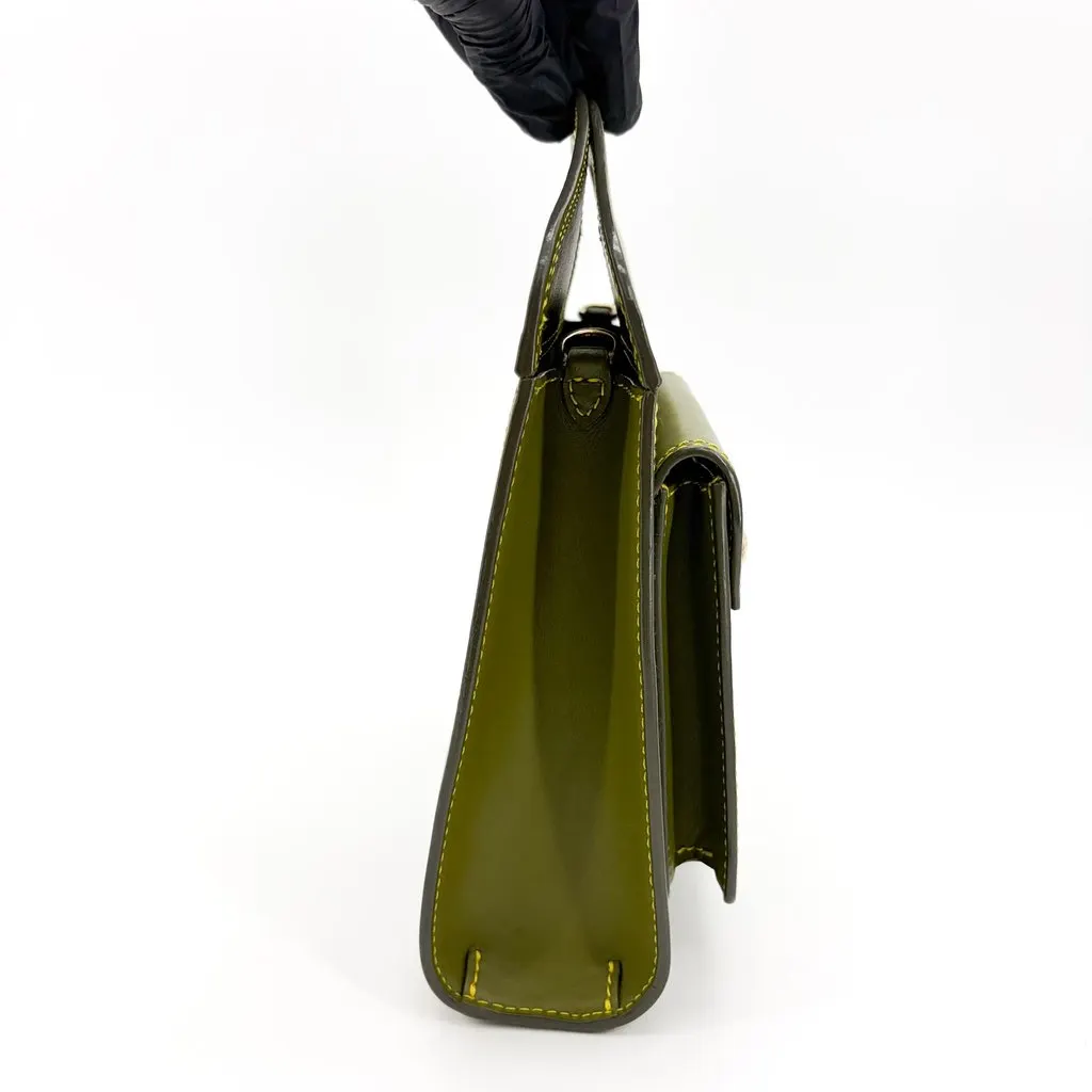Burberry Mini Leather Pocket Bag Olive Green Green Leather Very good - Box View