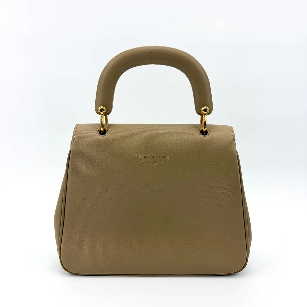 Burberry DK88 Medium Top Handle Bag Taupe Beige Leather Good - Inside View