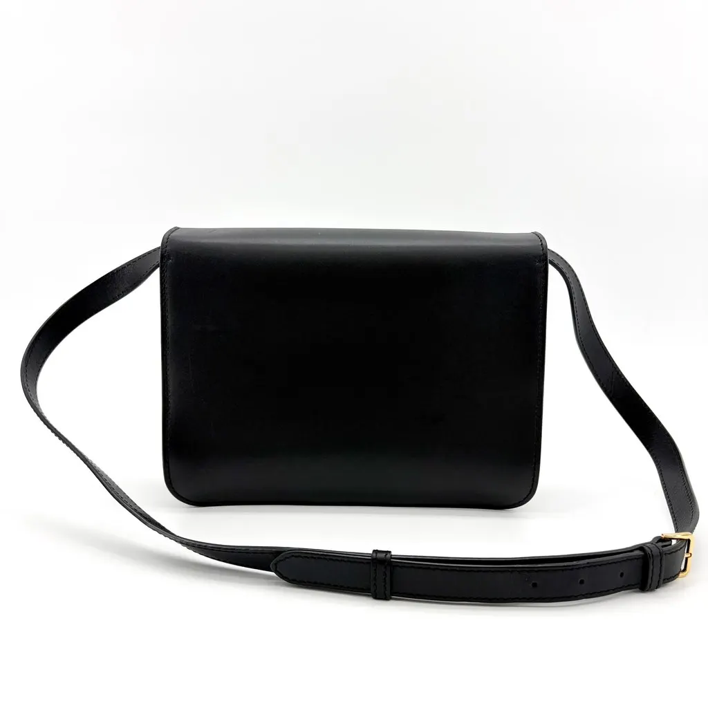 Burberry Small TB Bag Black Gold Hardware Black Leather Very good - Back View