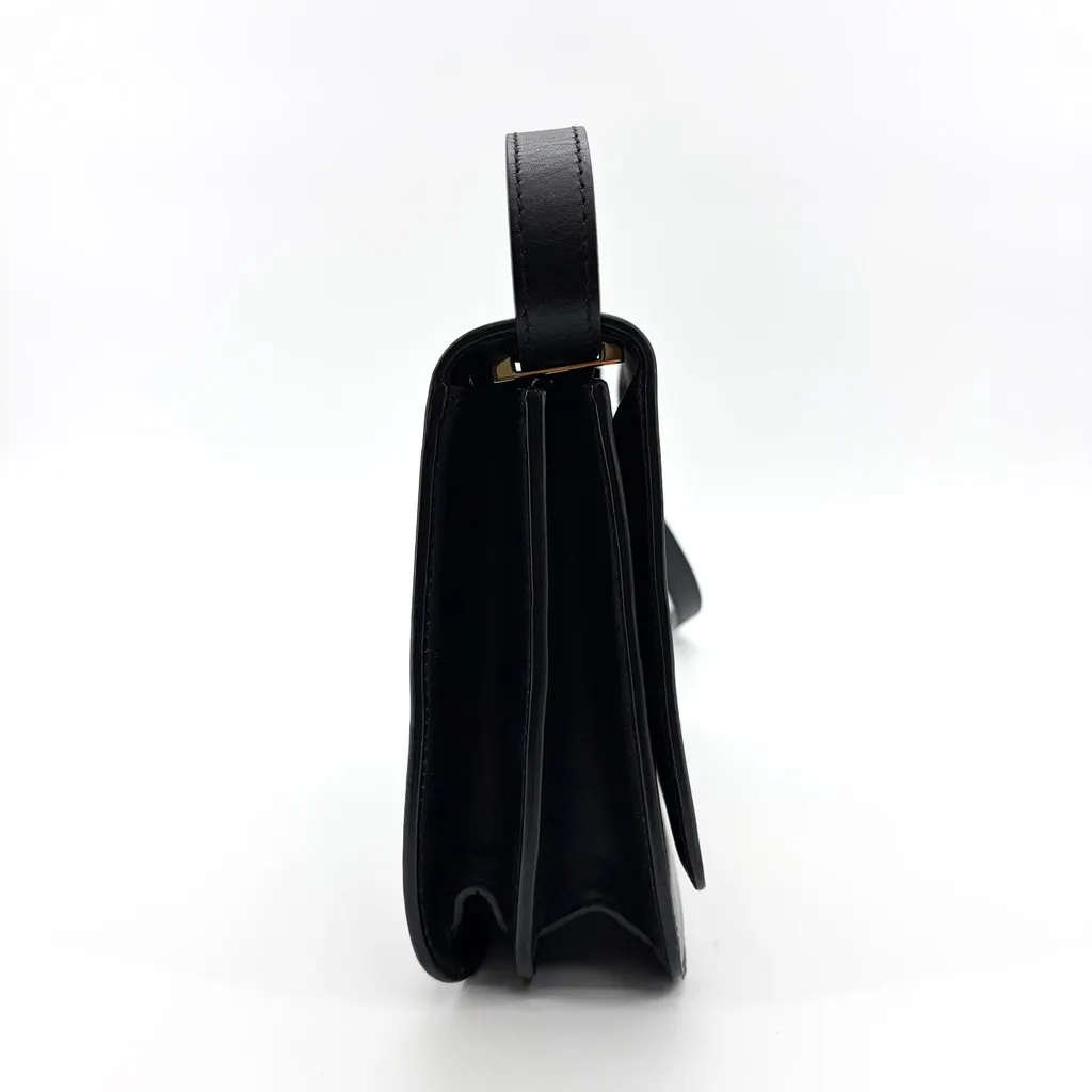 Burberry Small TB Bag Black Gold Hardware Black Leather Very good - Model View