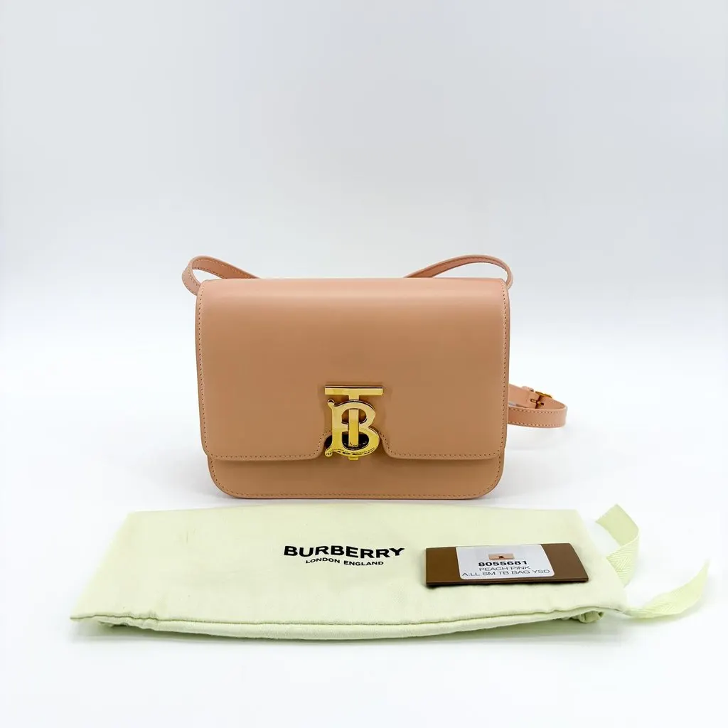 Burberry Small Leather TB Bag Beige Beige Leather Very good - Back View